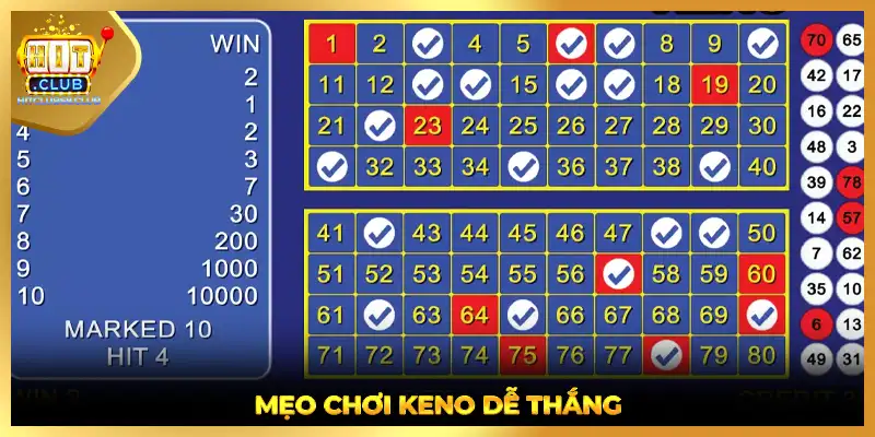 Mẹo chơi Keno dễ thắng